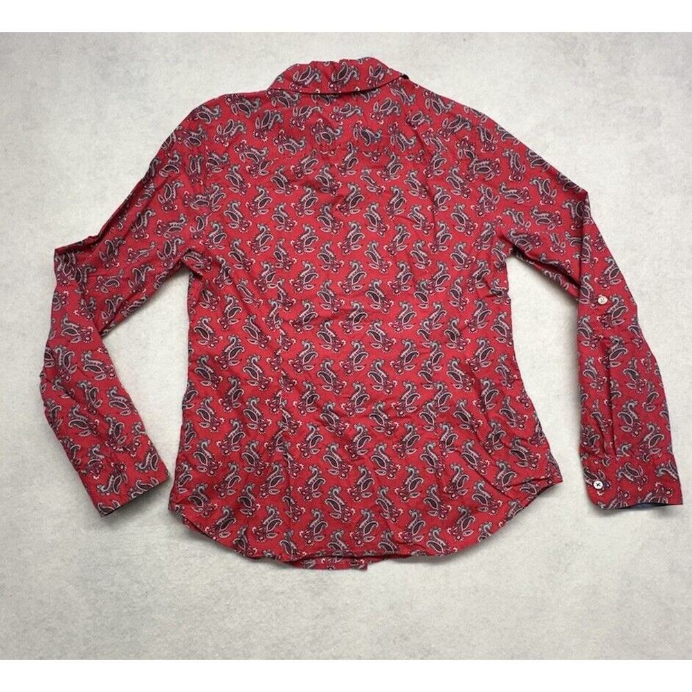 Talbots Womens SZ 12 Paisley Print Long Sleeve‎ Button Down Blouse 100% Cotton - Picture 8 of 9